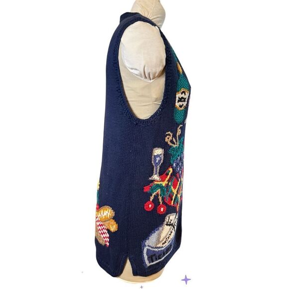 Portraits by Northern Isles Sweater Vest Sz. M Vintage Hand Knit Chunky - Picture 7 of 10